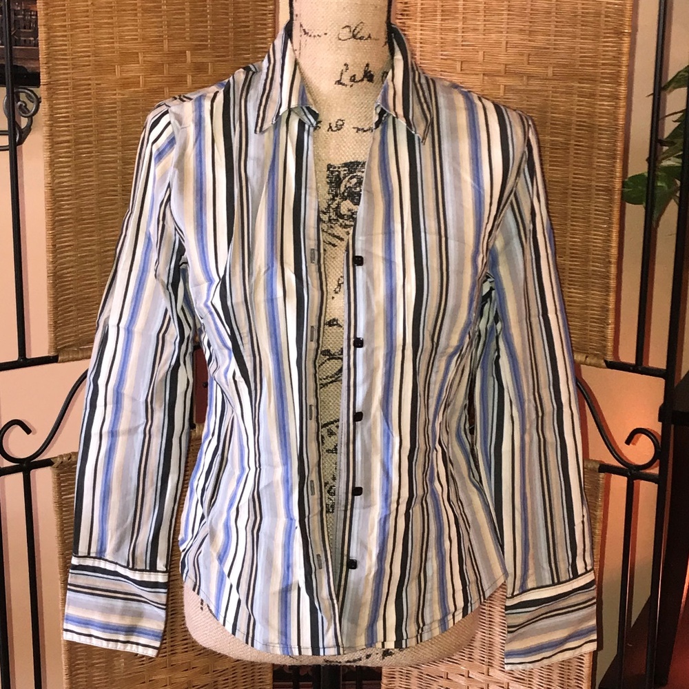 George Striped Fitted Button Down Shirt